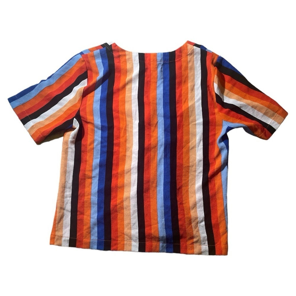 Takara Button Front Shirt Stripes Multi Color Blouse Top. - Picture 2 of 4